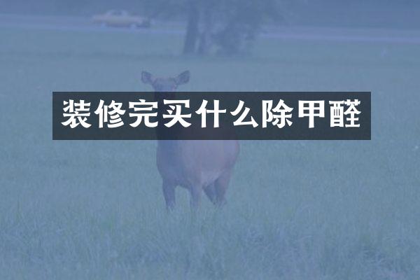 装修完买什么除甲醛