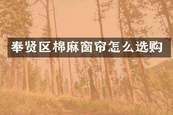 奉贤区棉麻窗帘怎么选购