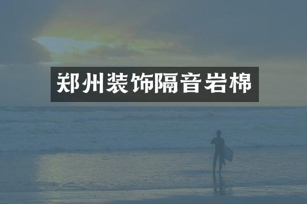 郑州装饰隔音岩棉
