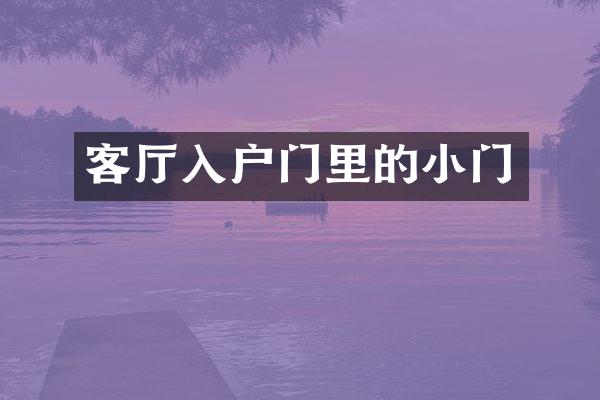 客厅入户门里的小门
