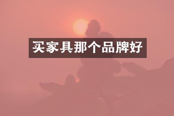 买家具那个品牌好