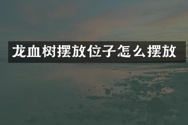 龙血树摆放位子怎么摆放