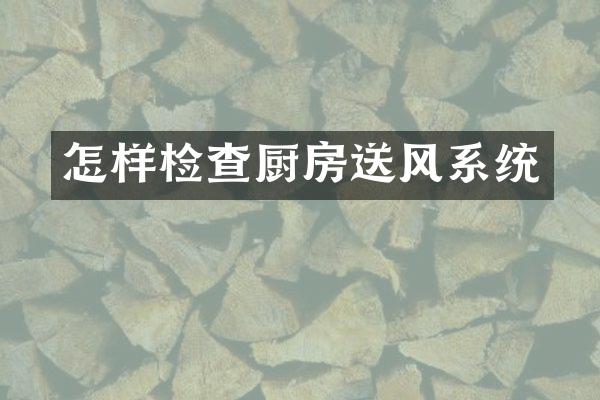 怎样检查厨房送风系统