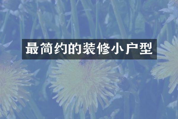 最简约的装修小户型
