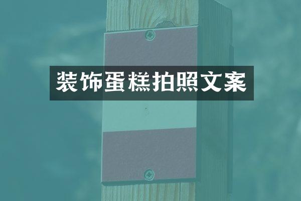 装饰蛋糕拍照文案
