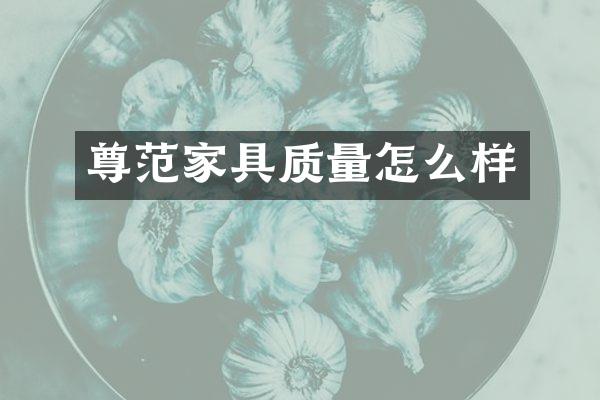 尊范家具质量怎么样