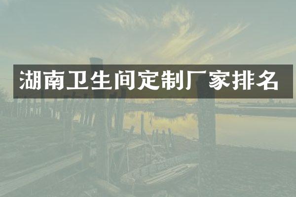 湖南卫生间定制厂家排名