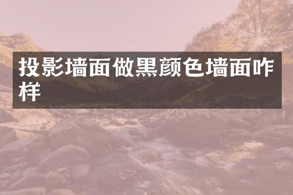 投影墙面做黑颜色墙面咋样