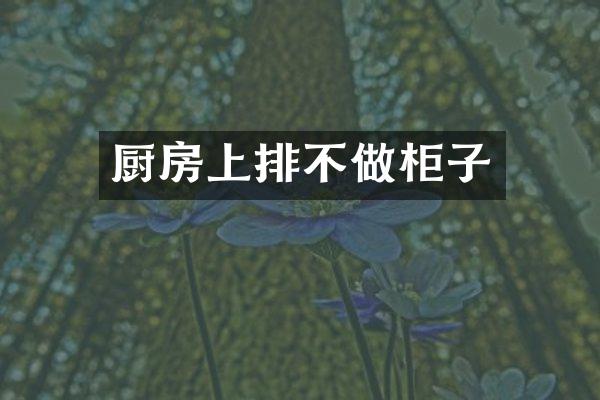 厨房上排不做柜子