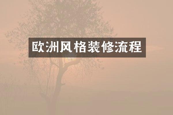 欧洲风格装修流程