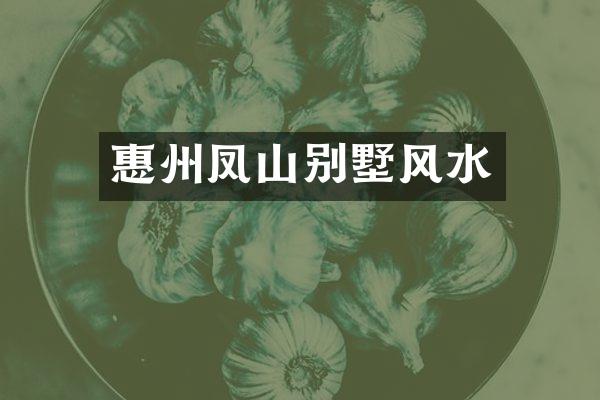 惠州凤山别墅风水