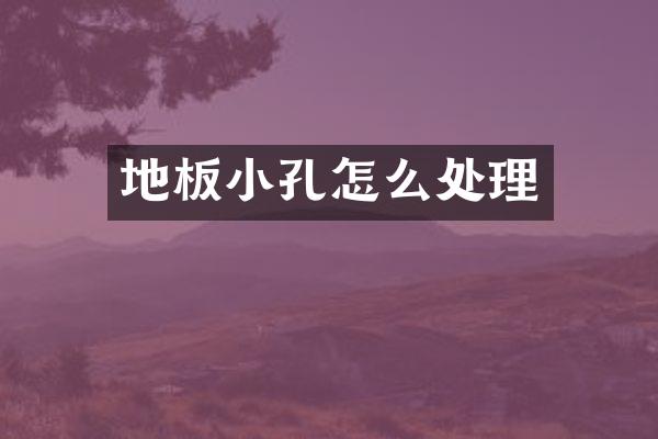 地板小孔怎么处理
