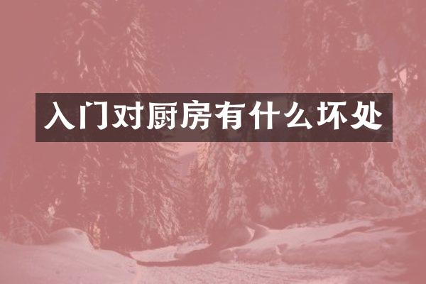 入门对厨房有什么坏处