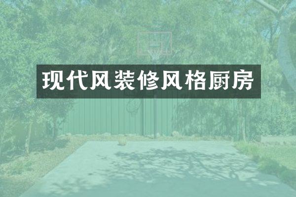 现代风装修风格厨房