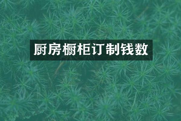 厨房橱柜订制钱数