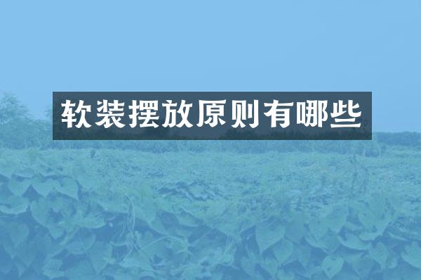 软装摆放原则有哪些