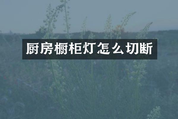 厨房橱柜灯怎么切断