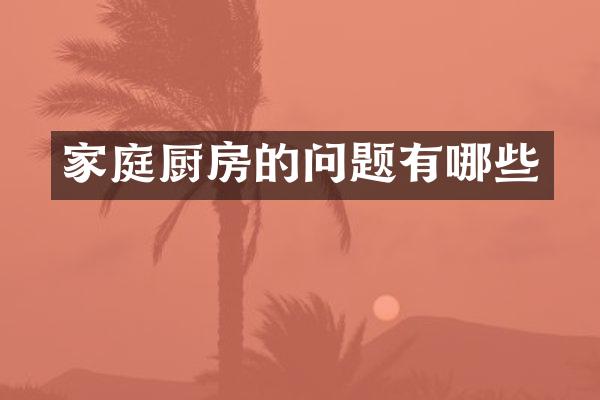 家庭厨房的问题有哪些