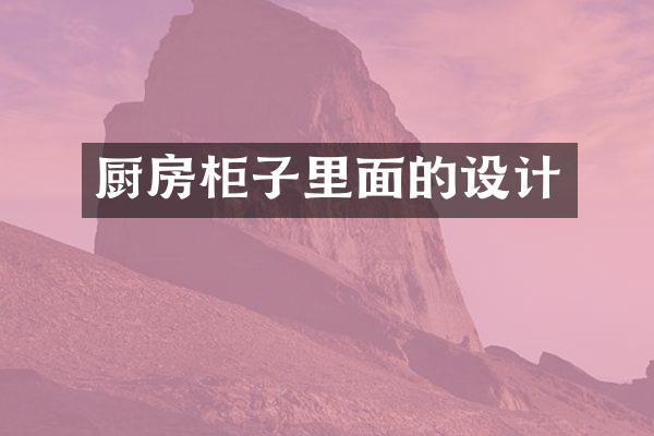 厨房柜子里面的设计