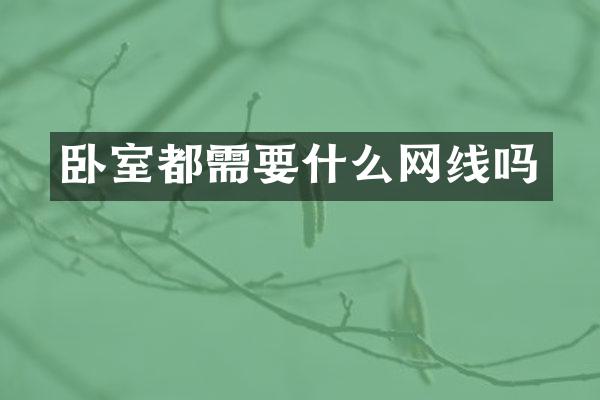 卧室都需要什么网线吗