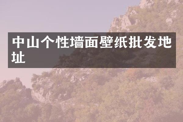 中山个性墙面壁纸批发地址