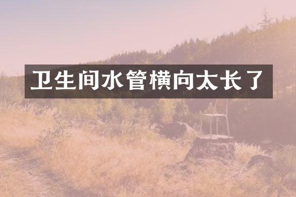 卫生间水管横向太长了