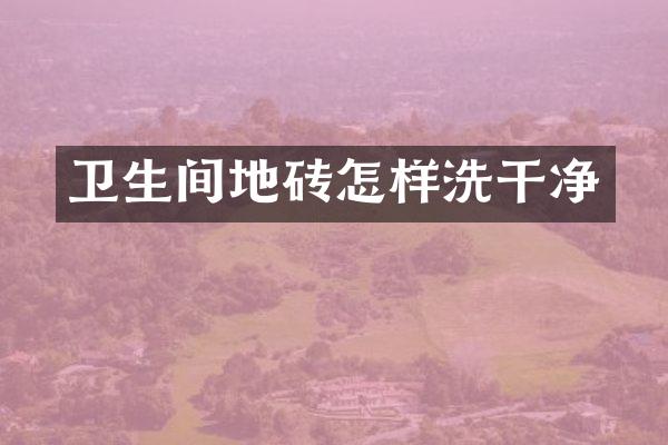 卫生间地砖怎样洗干净