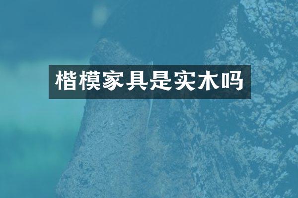 楷模家具是实木吗