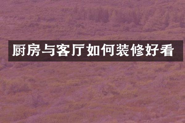 厨房与客厅如何装修好看
