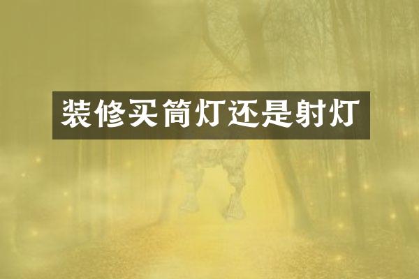 装修买筒灯还是射灯
