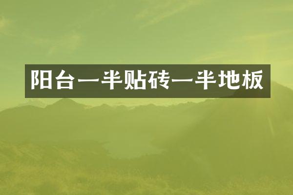 阳台一半贴砖一半地板