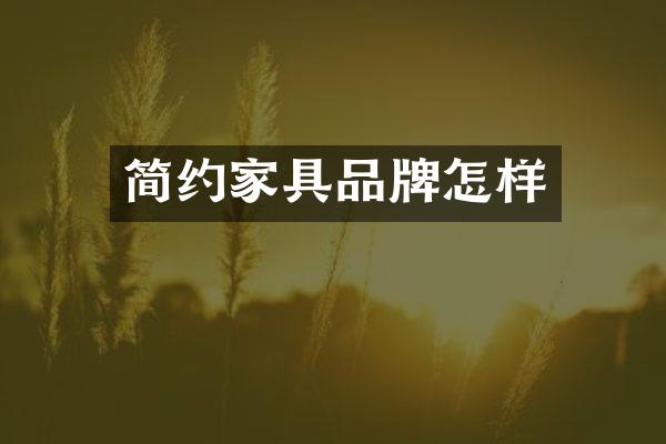 简约家具品牌怎样