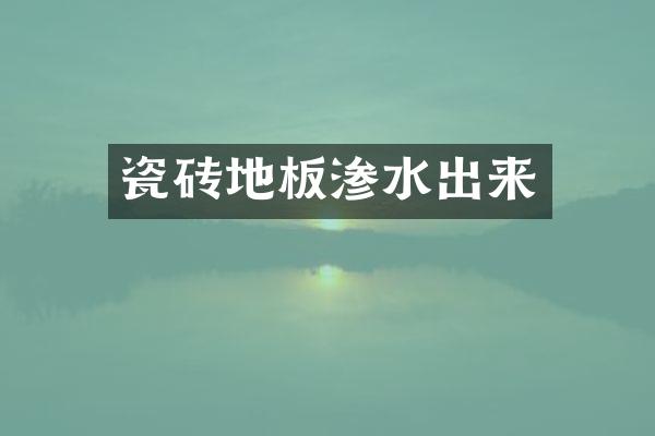 瓷砖地板渗水出来