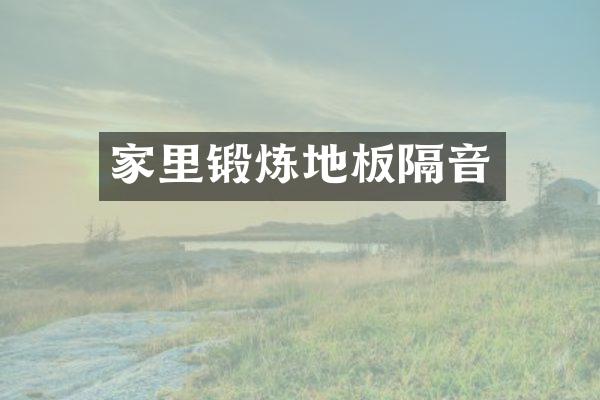 家里锻炼地板隔音