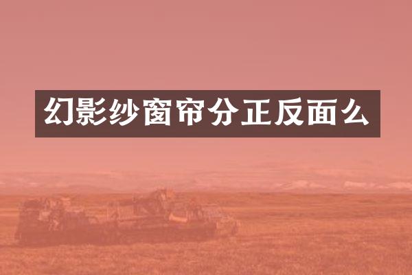 幻影纱窗帘分正反面么