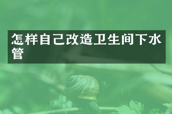 怎样自己改造卫生间下水管