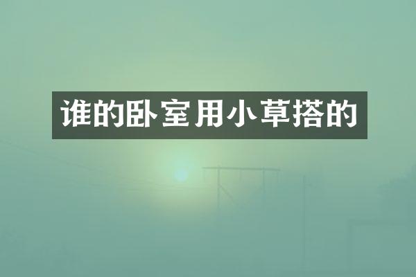 谁的卧室用小草搭的