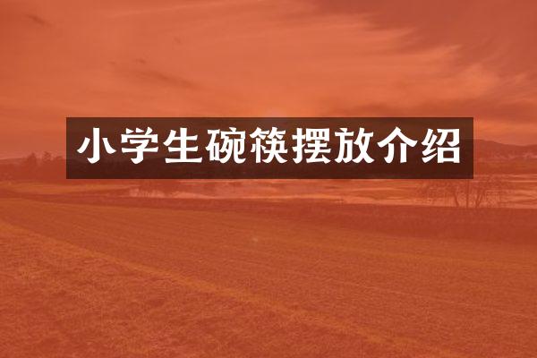 小学生碗筷摆放介绍