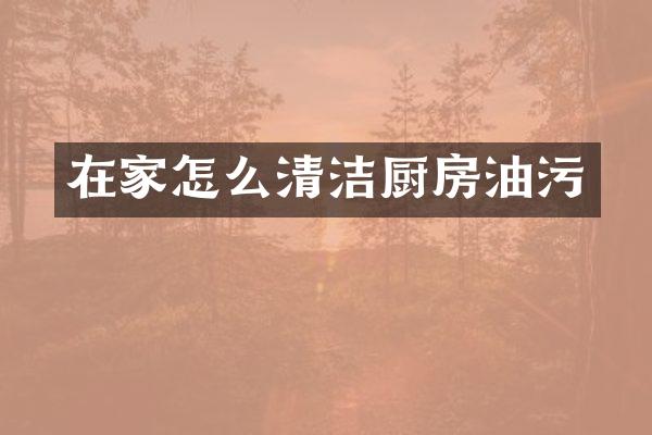 在家怎么清洁厨房油污