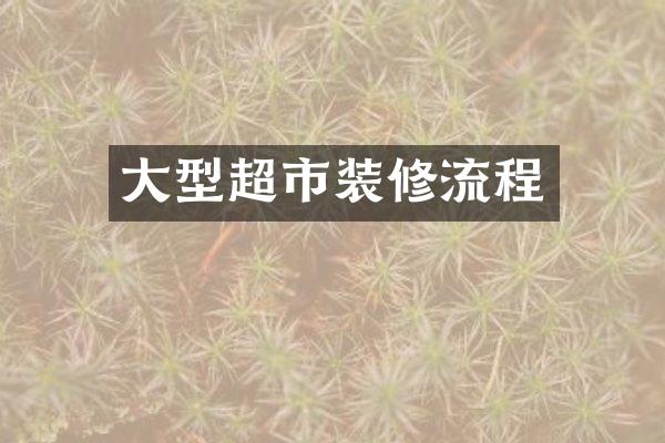 大型超市装修流程