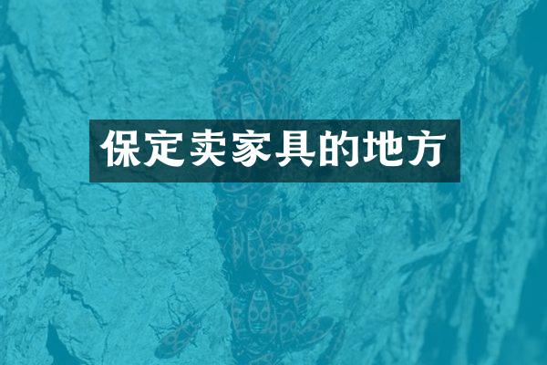 保定卖家具的地方