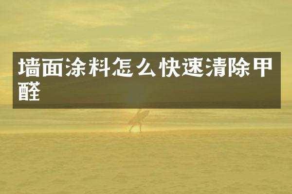墙面涂料怎么快速清除甲醛
