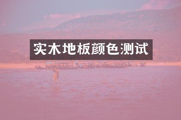 实木地板颜色测试