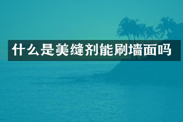 什么是美缝剂能刷墙面吗