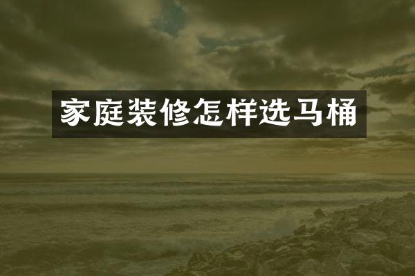家庭装修怎样选马桶