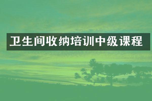 卫生间收纳培训中级课程