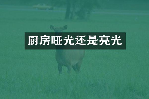 厨房哑光还是亮光