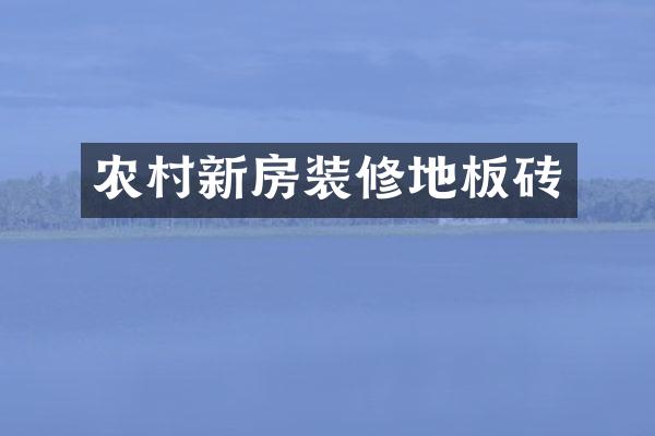 农村新房装修地板砖