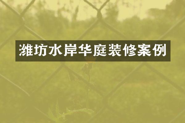 潍坊水岸华庭装修案例