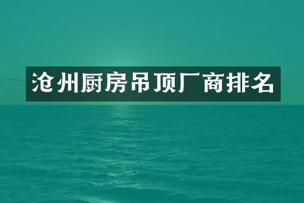 沧州厨房吊顶厂商排名